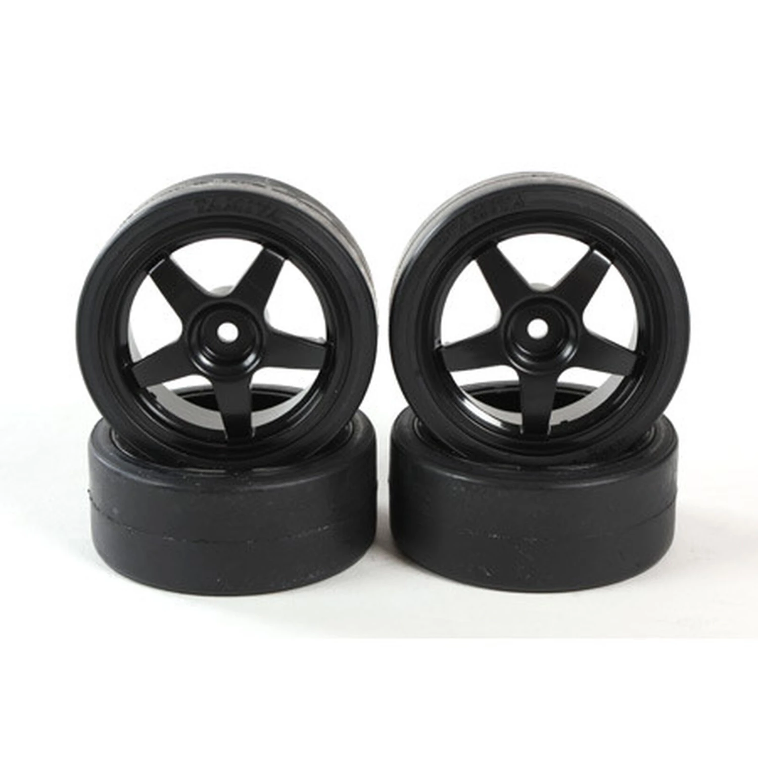 Tamiya 1/10 TT01 Pre-mounted 26mm Drift Tires, 12mm Hex (4)